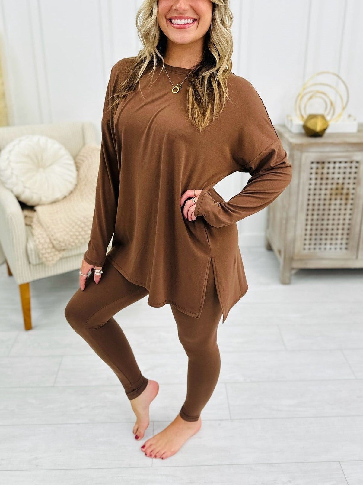 Women - Long-Sleeved Loungewear Set - Cozy Comfort - Perfect for Relaxation and Leisure