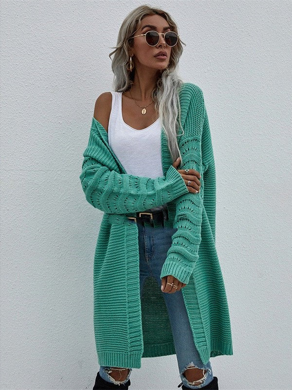 Women - Long Cardigan Jumper - Cozy Knit - Elegant & Versatile Layering Piece for All Occasions