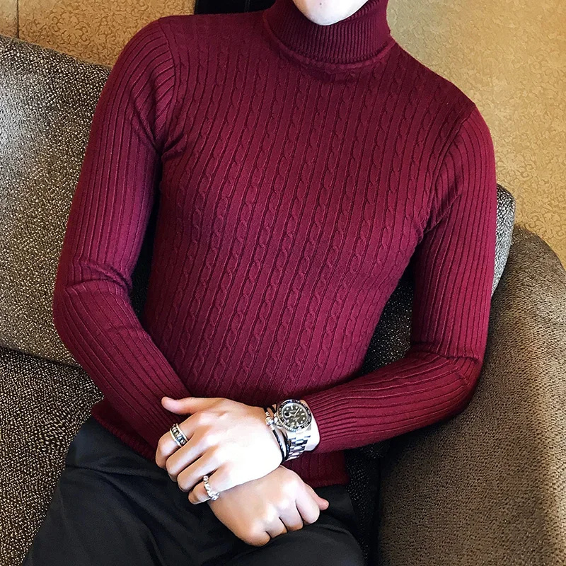 Knitted turtleneck jumper men