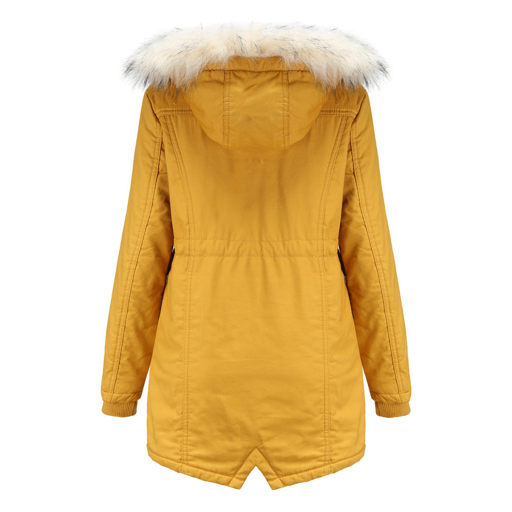 Women - Winter Jacket - Detachable Fur Hood - Cozy & Stylish Cold Weather Outerwear