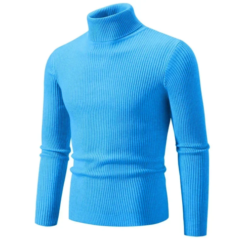 Stylish turtleneck jumper with cable knit pattern