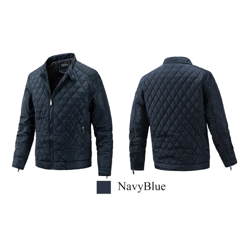 Men's quilted diamond pattern jacket