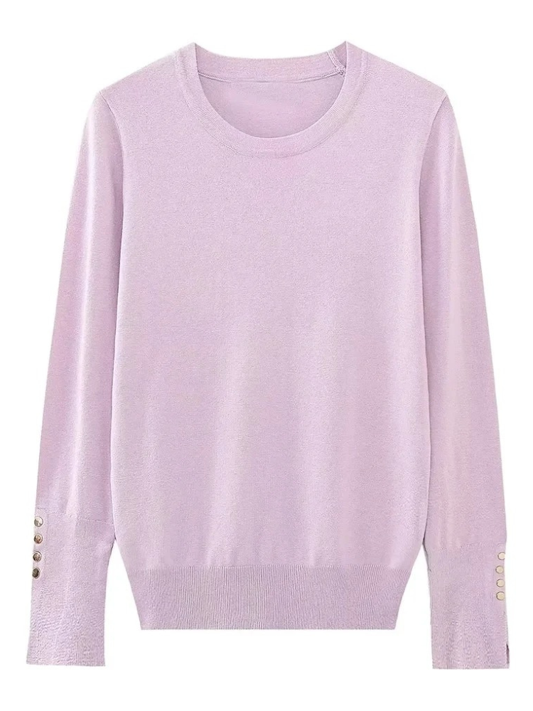 Fashionable Women's Sweater With Button Detail