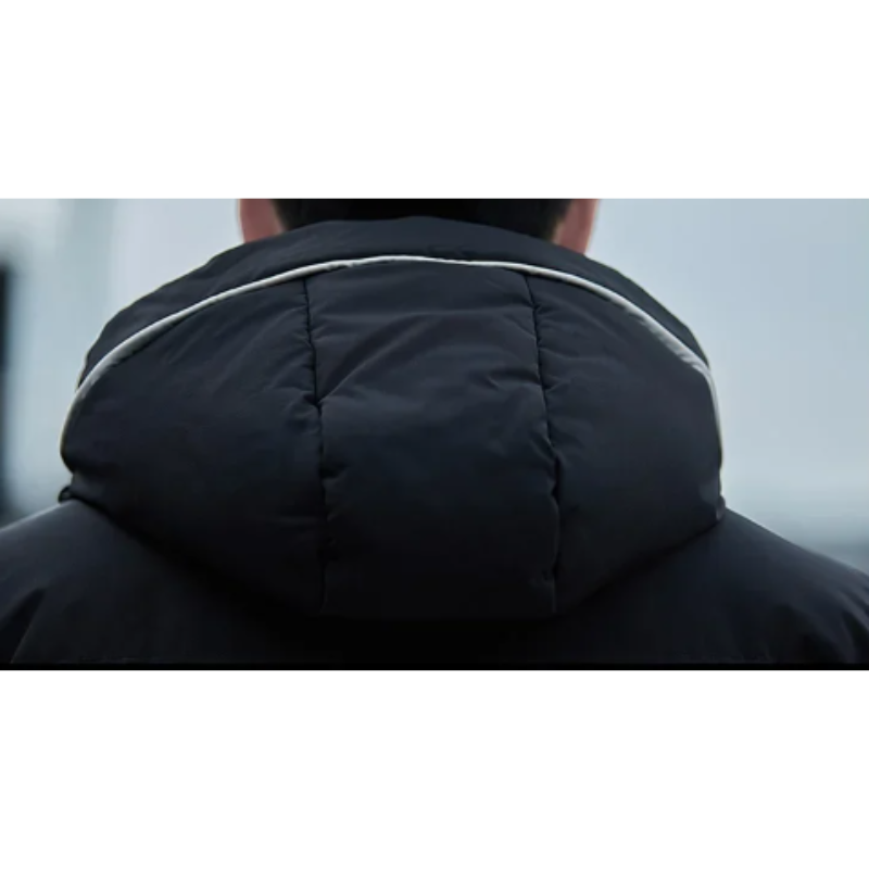 Men's puffer jacket with arm pocket and front zip