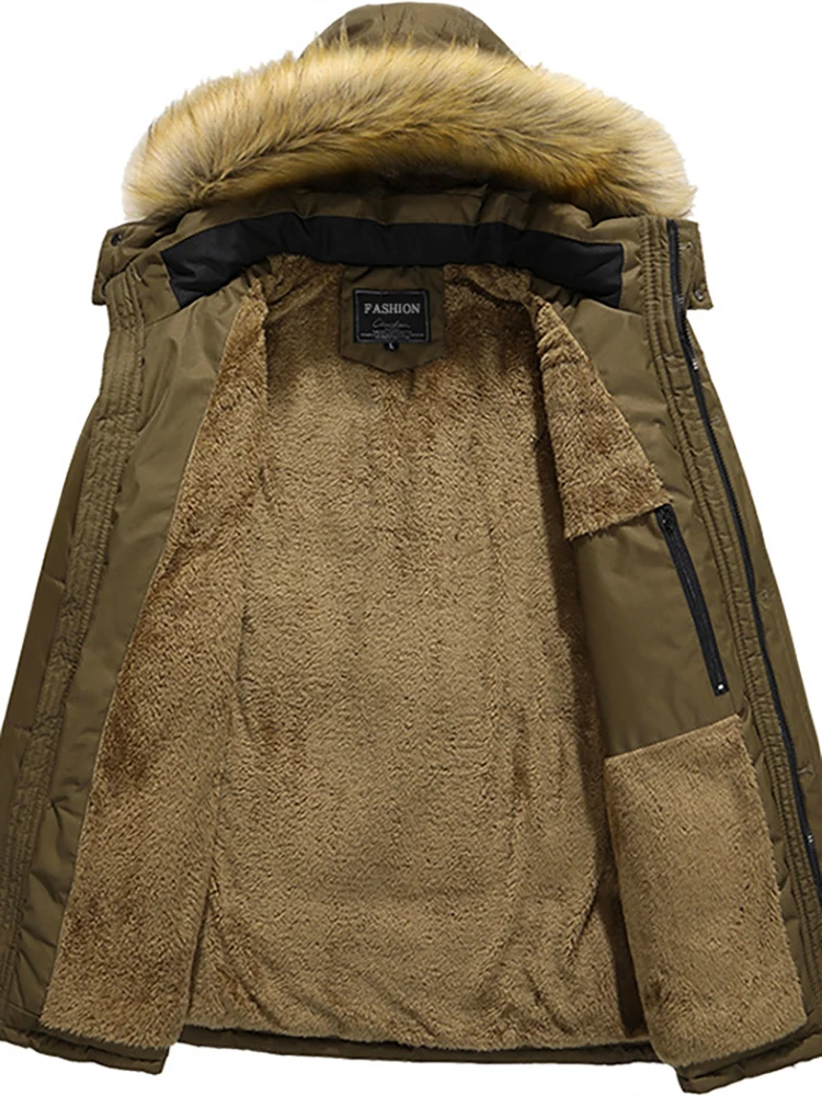 Winter jacket with fur hood and fleece lining