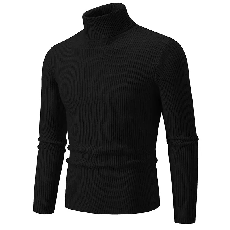 Knitted turtleneck jumper with cable pattern