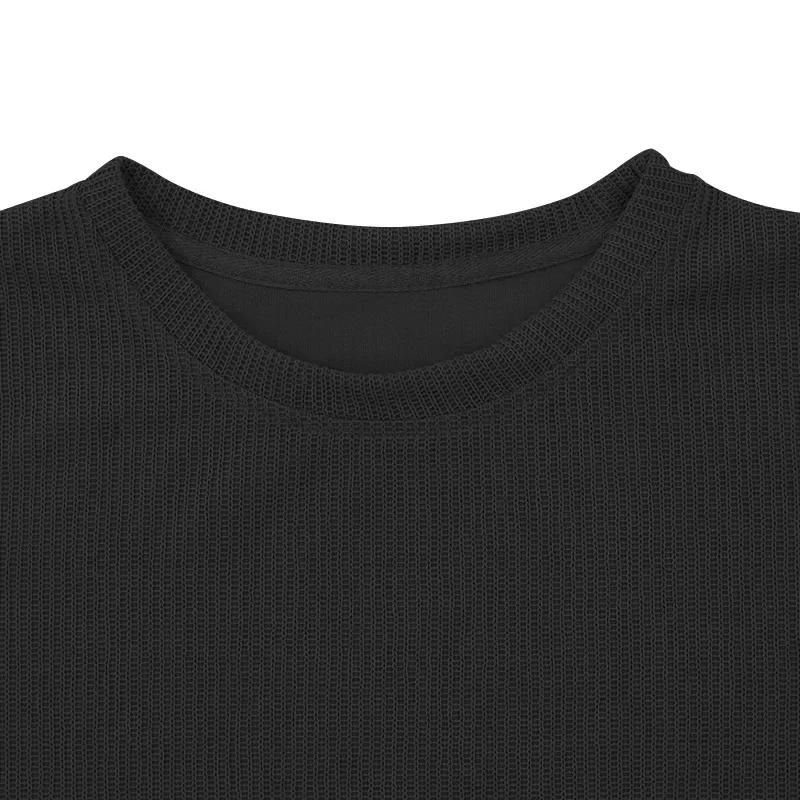 Textured round neck men's jumper for casual street style