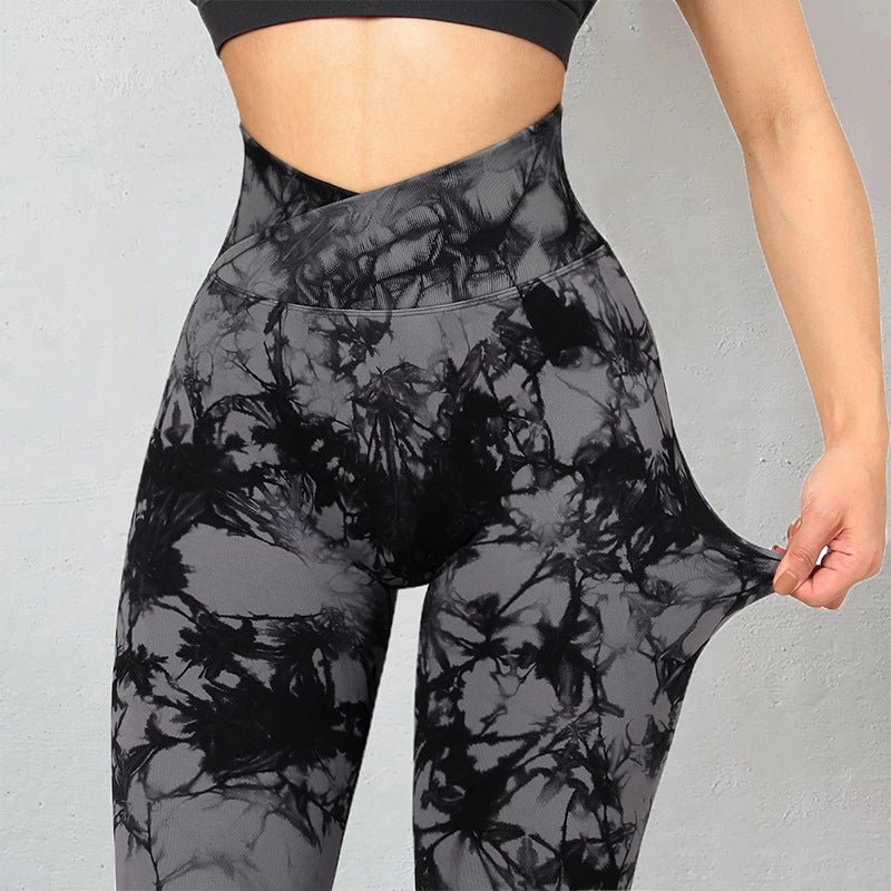 Durable Seamless Tie Dye Leggings Women's Yoga Pants