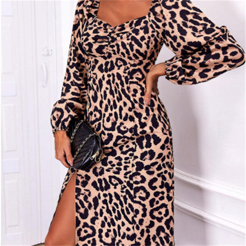 Long Sleeve Knee Length Elegant Split Dress