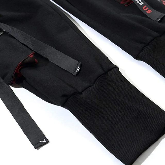 Streetwear jogging trousers with utility straps