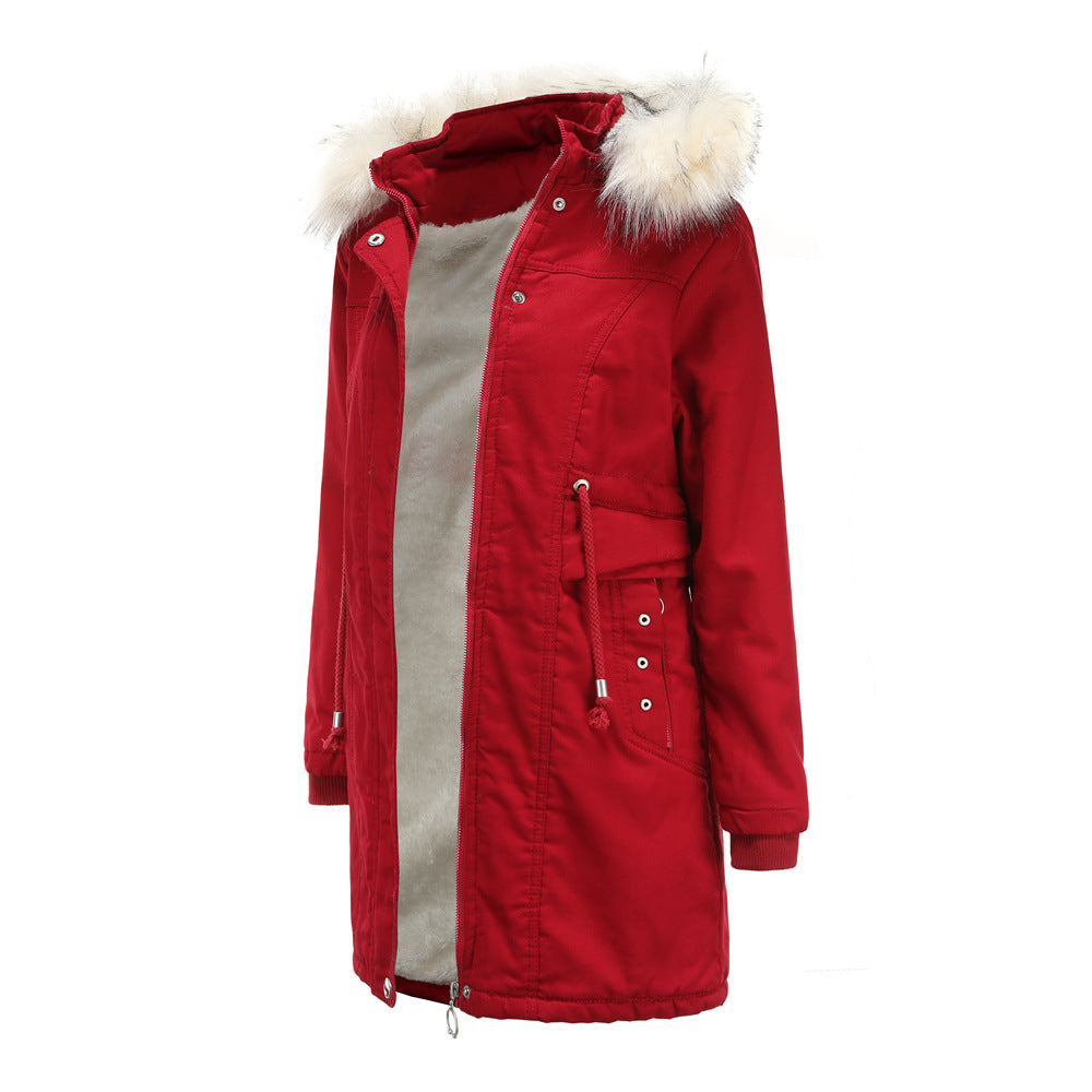 Women - Winter Jacket - Detachable Fur Hood - Cozy & Stylish Cold Weather Outerwear