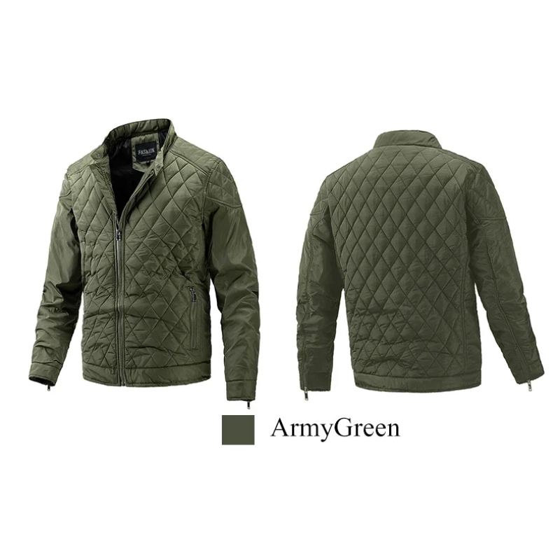 Men's quilted diamond pattern jacket