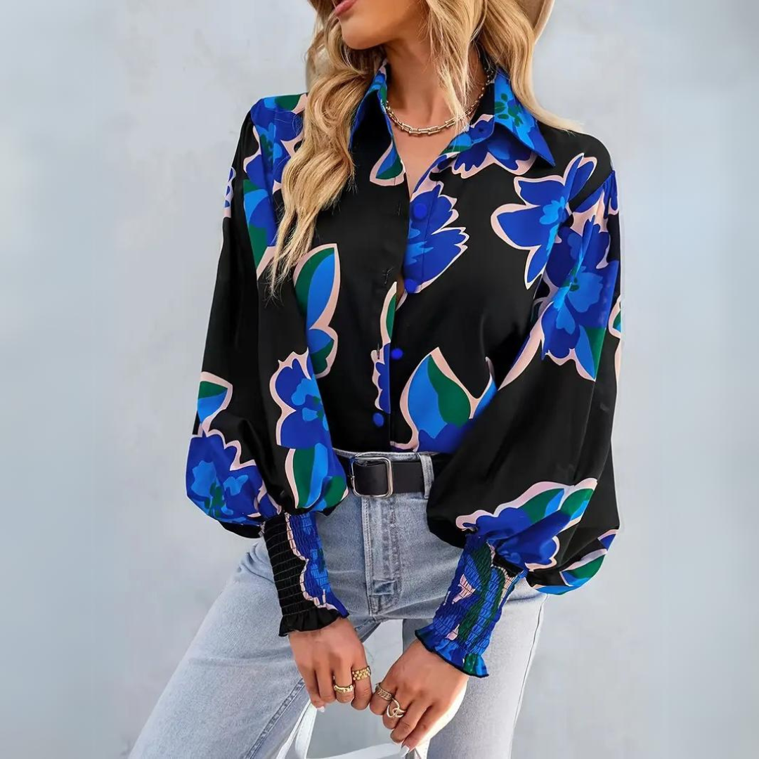 Elegant Ladies Blouse with Flowers