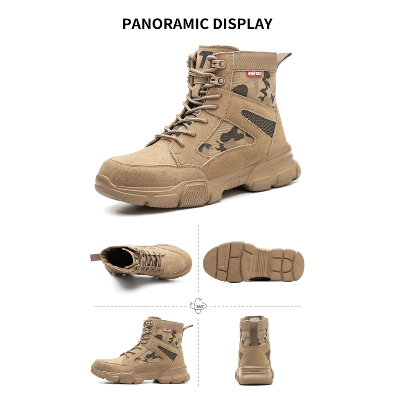 Boots with heat-resistant sole and reinforced toe protection