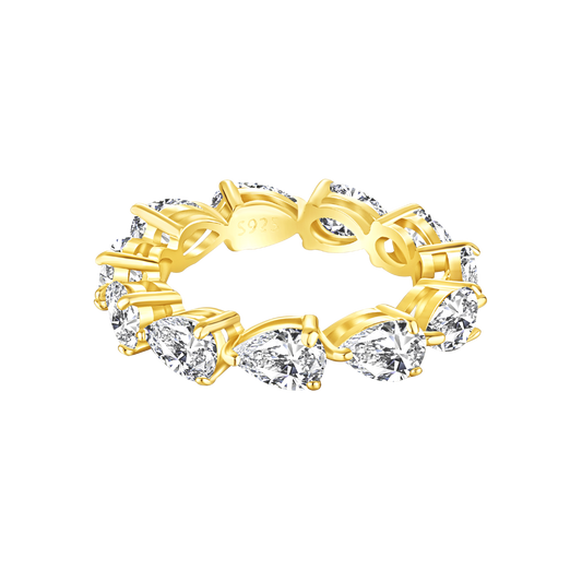 Eternity ring with marquise-cut stones