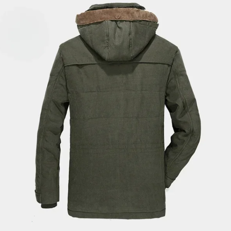 Warm parka jacket for men with soft lining and hood