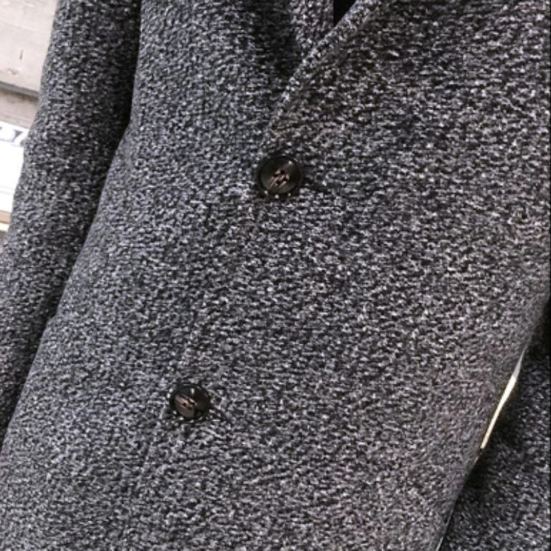 Slim-fit wool coat with lapel collar