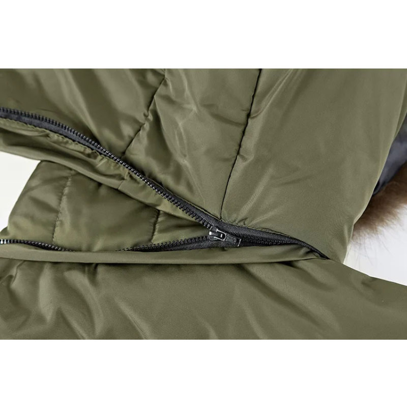 Men's parka winter jacket with fur hood and warm lining