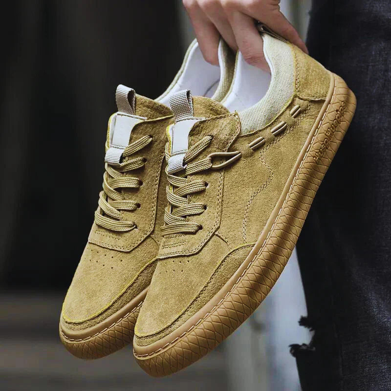 Casual suede sneakers with textured sole