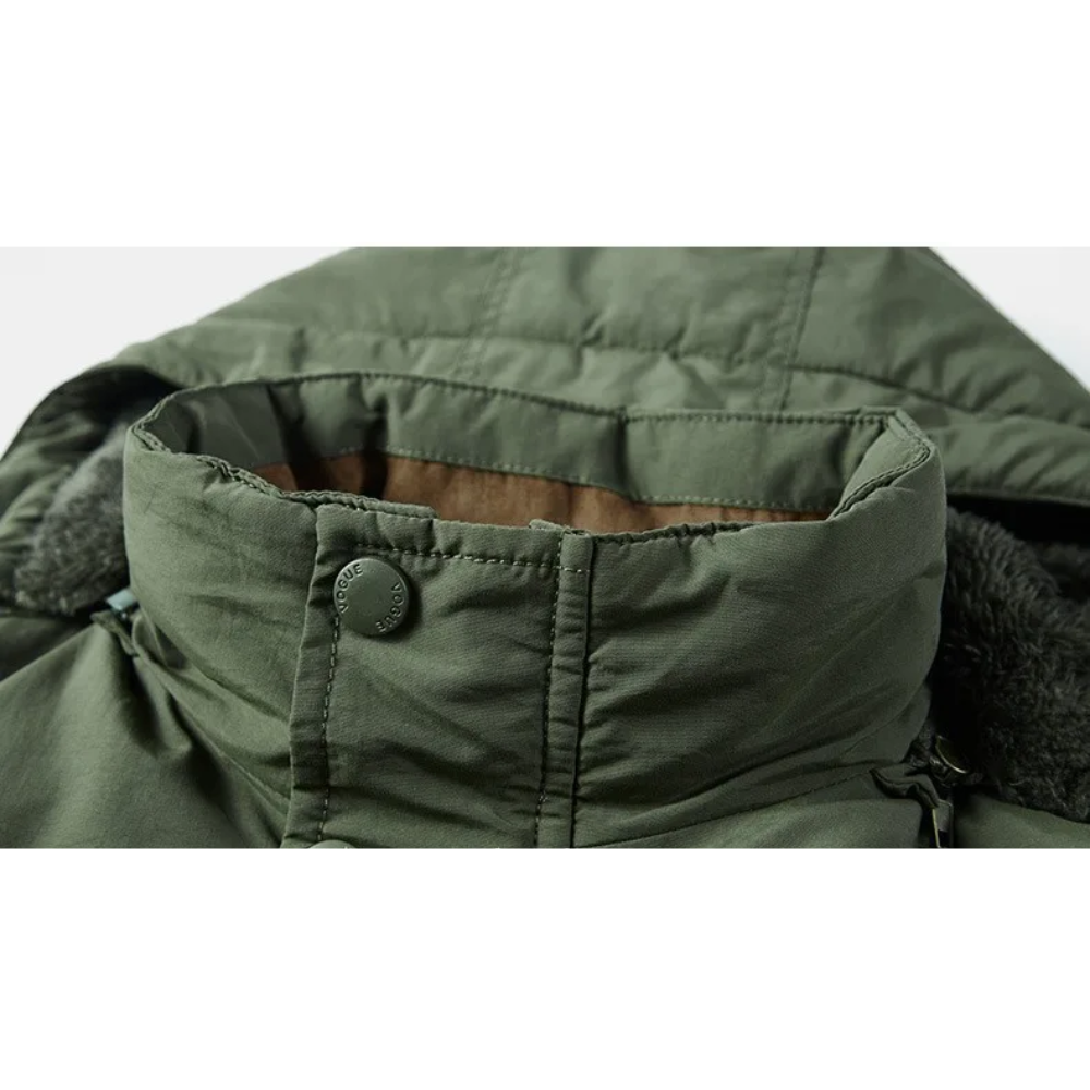 Windproof parka jacket with adjustable hood