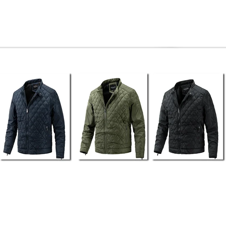 Men's quilted diamond pattern jacket