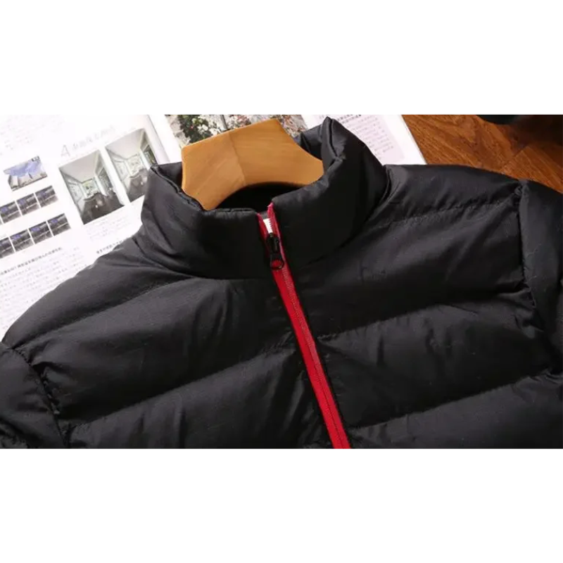 Men's puffer jacket with side pockets and front zip