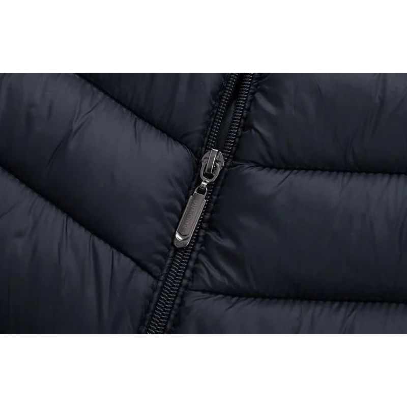 Men's weatherproof puffer jacket with hood and zip