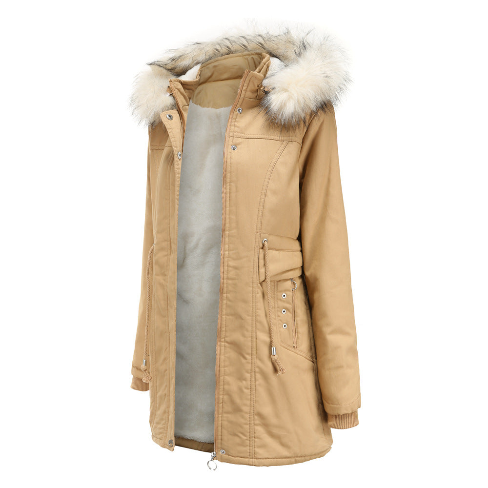 Women - Winter Jacket - Detachable Fur Hood - Cozy & Stylish Cold Weather Outerwear