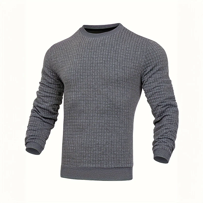 Men's with structure, round neck slim fit jumper