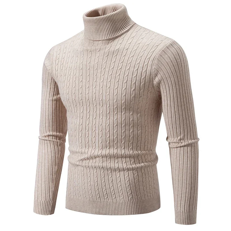 Ribbed turtleneck jumper for autumn and winter