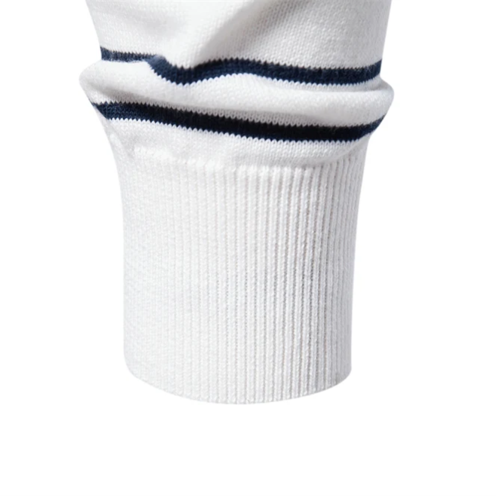 Striped round neck men's jumper in nautical style