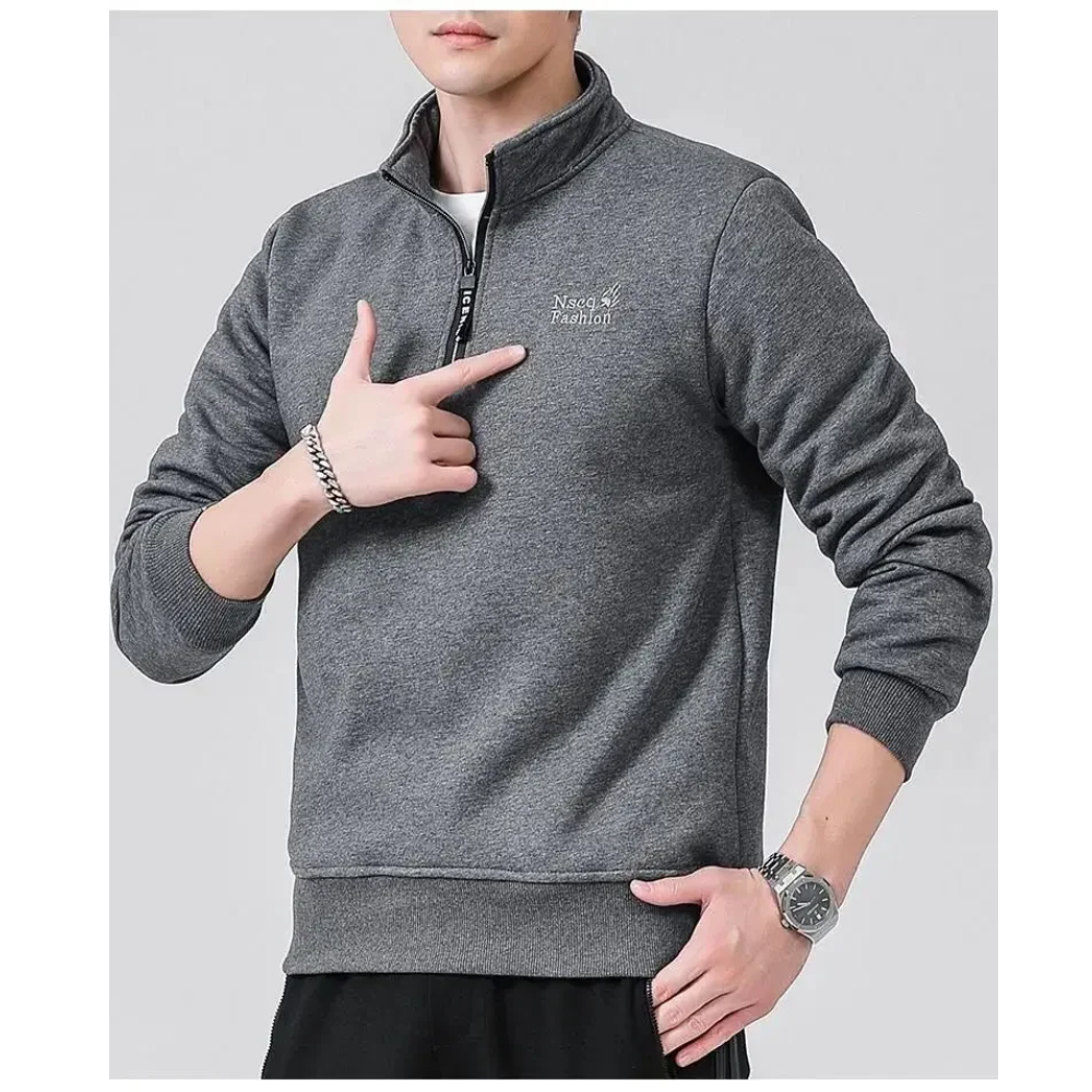 Warmly lined sweatshirt with zip