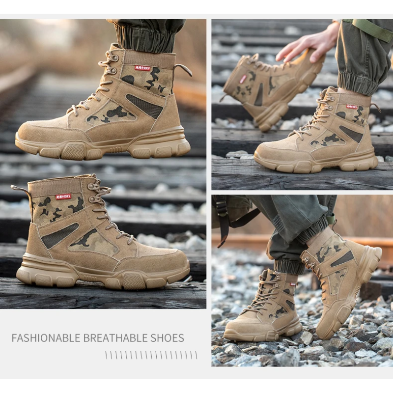 Boots with heat-resistant sole and reinforced toe protection