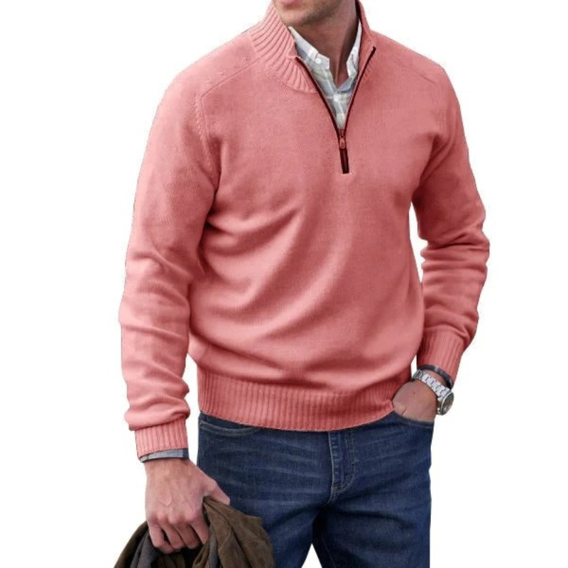 Classic knitted pullover with zip