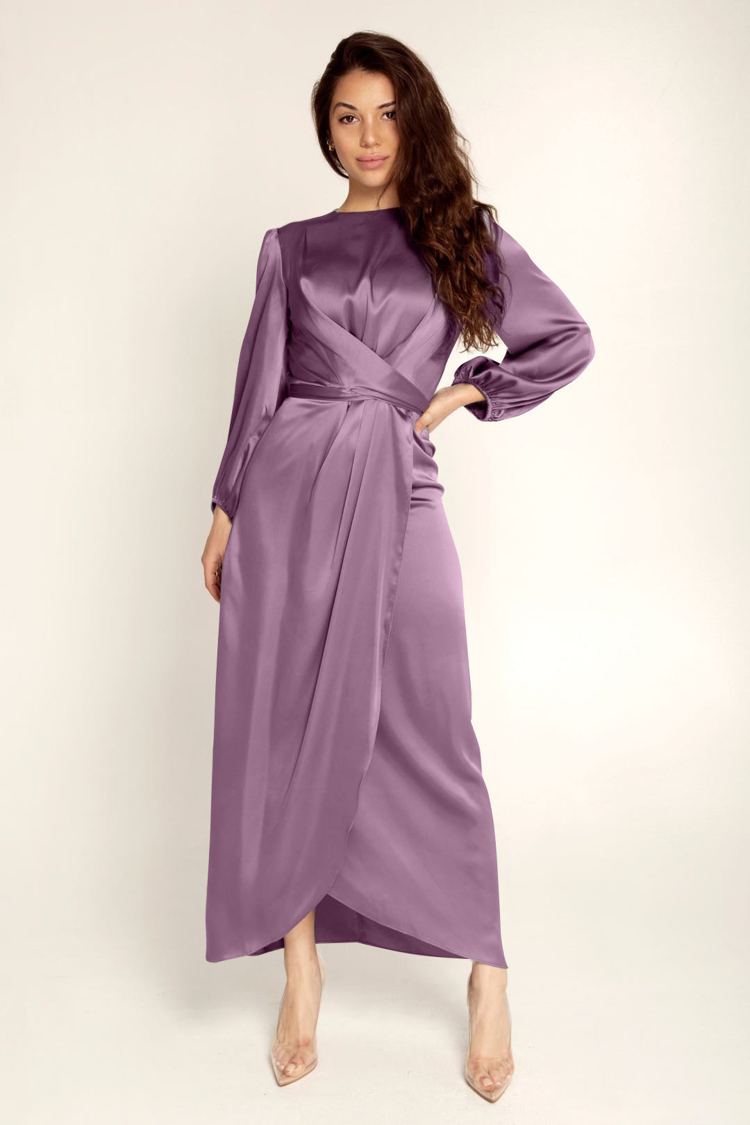 Luxurious Feminine Tunic Satin Dress