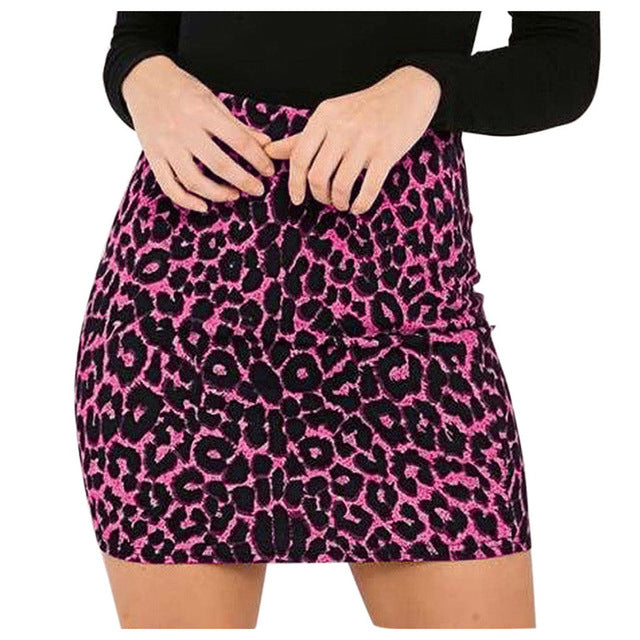 Modern Leopard Printed Skirt High Waist Pencil