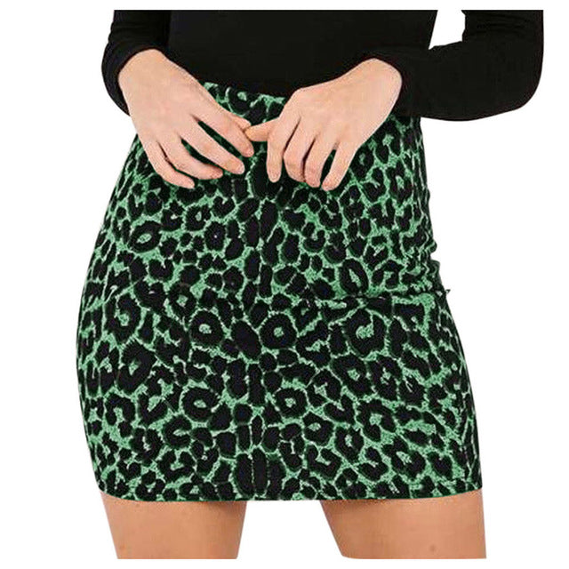 Modern Leopard Printed Skirt High Waist Pencil