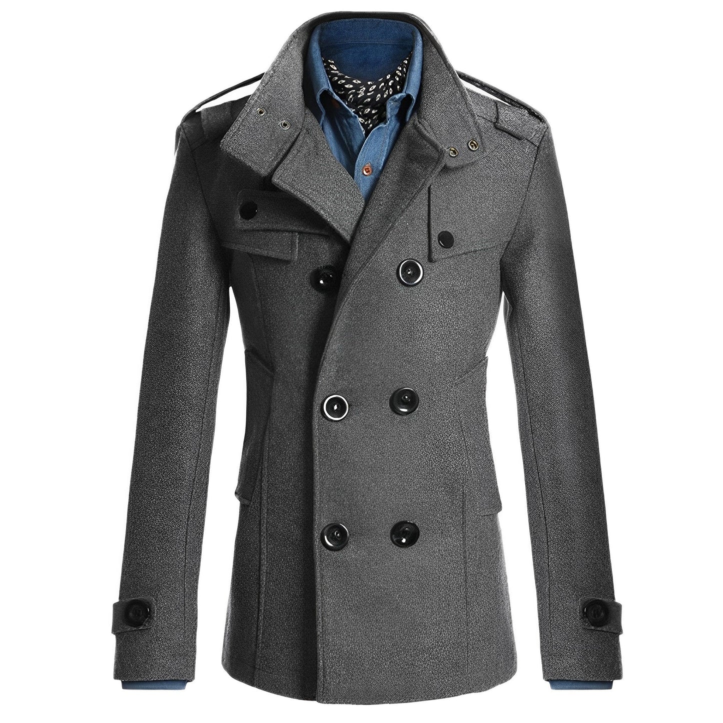 Men - Trench Coat - Stylish Wool - Elegant Outerwear for Sophisticated Looks