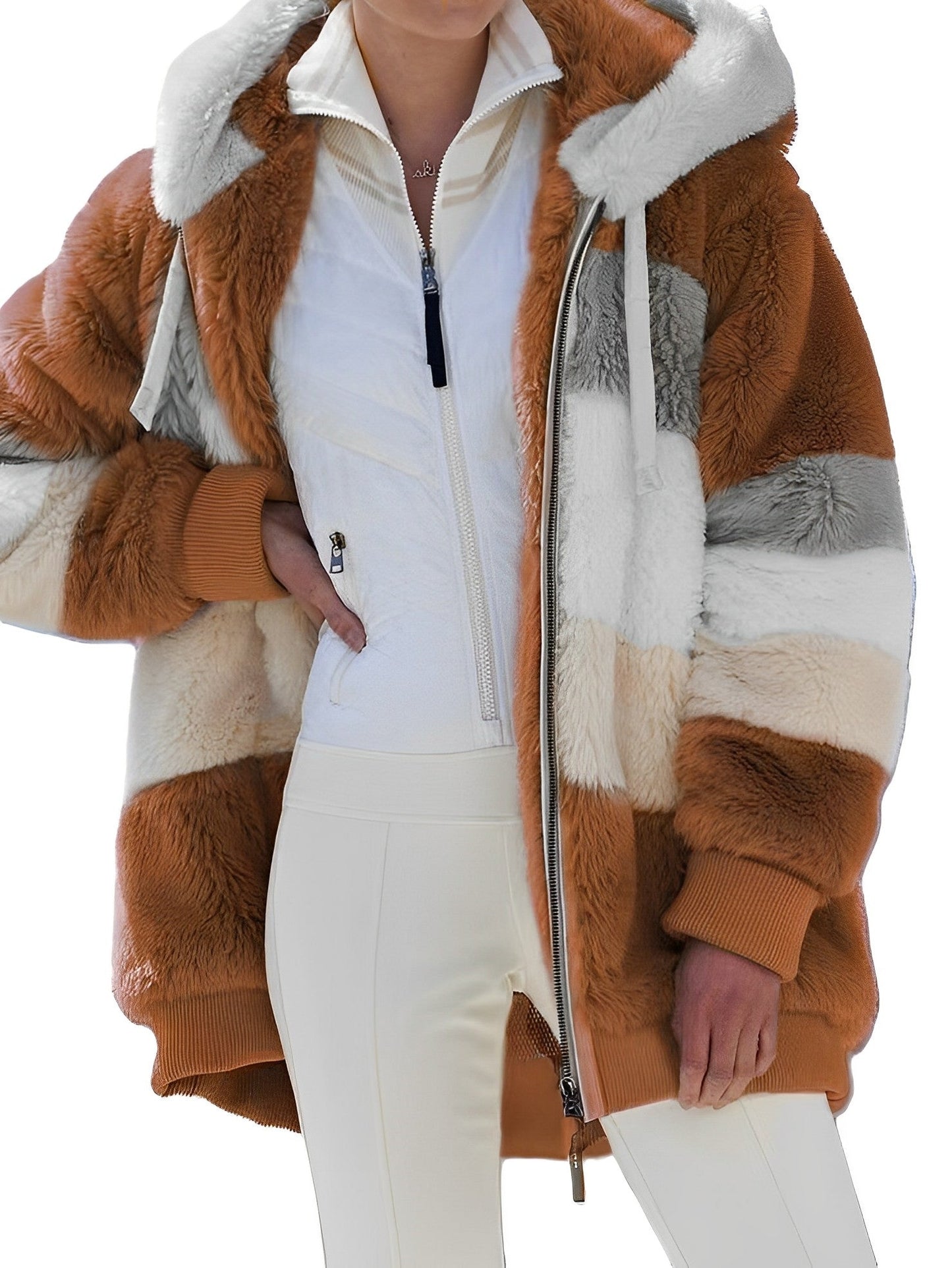 Women - Faux Fur Coat - Thick & Warm - Cozy Winter Outerwear Jacket