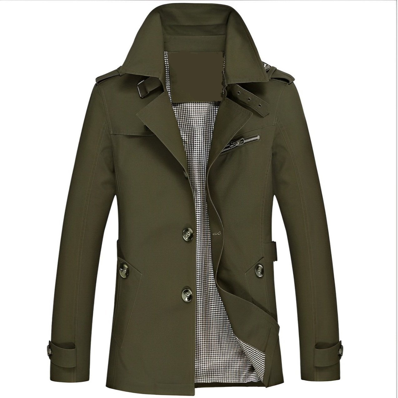 Windproof coat with buttons