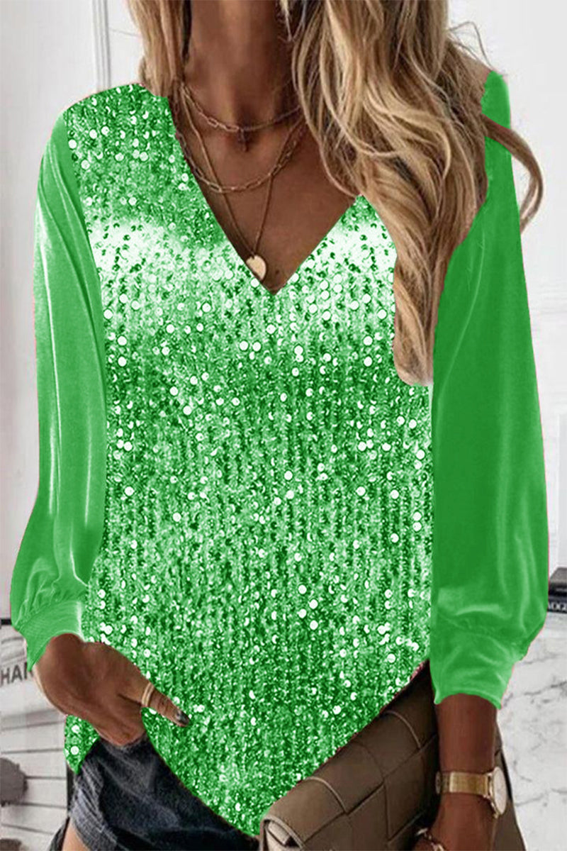 Ladies Blouse - Glittering Fabric - Stylish and Eye-Catching Top - Perfect for Any Occasion