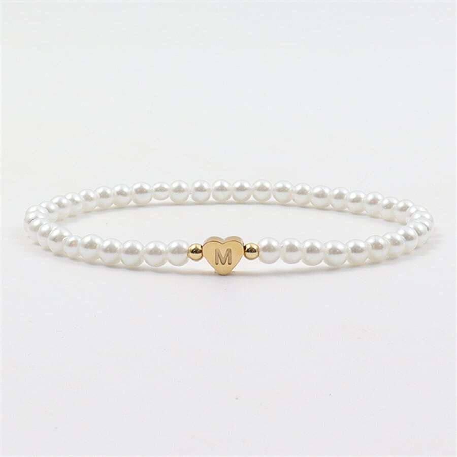 Engraved initial bead bracelet