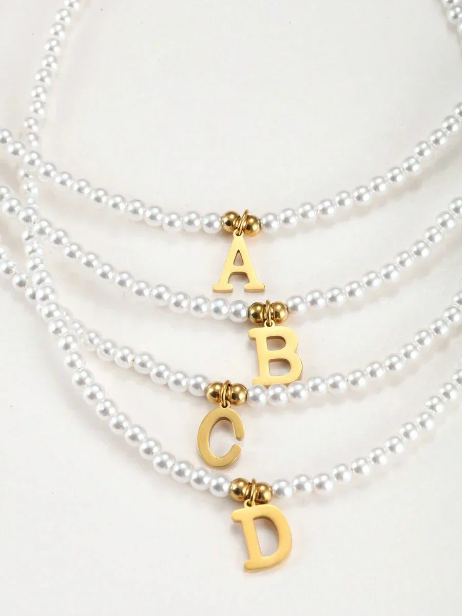 Personalised pearl necklace with initials