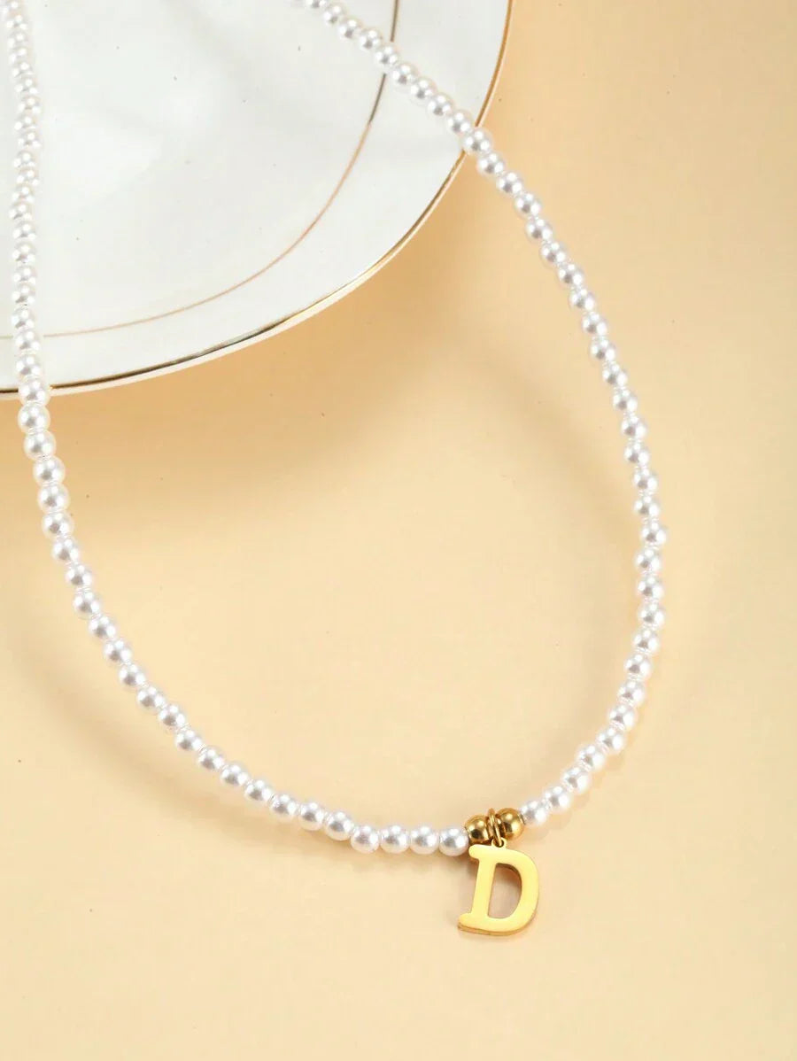 Personalised pearl necklace with initials