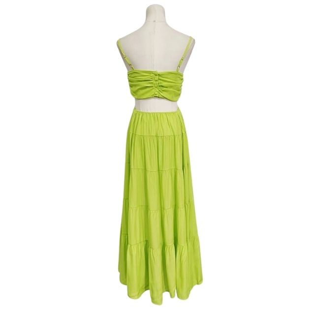 Lively tiered summer dress with spaghetti straps