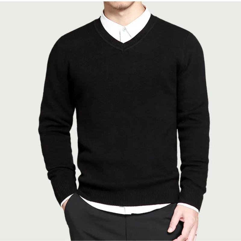 Elegant men's jumper with V-neck for style-conscious men