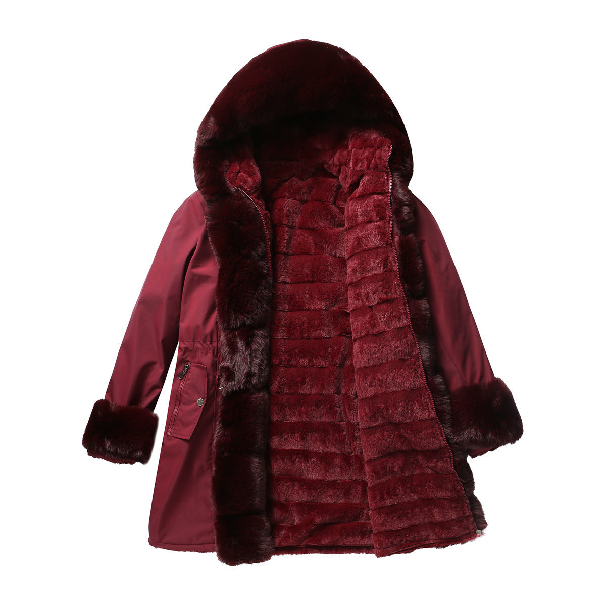 Women - Winter Parka - Detachable Fur Hood - Stylish Warm Outerwear for Cold Weather