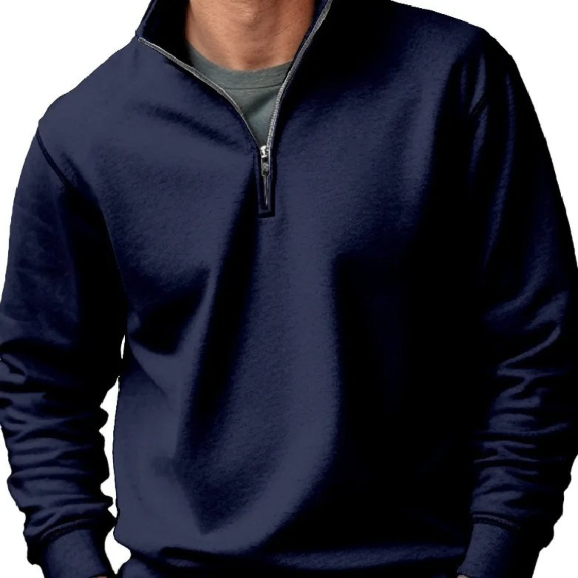 Comfortable sweatshirt with zip and stand-up collar