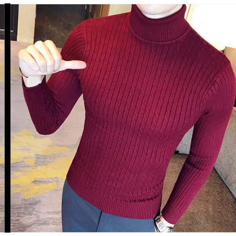 Knitted turtleneck jumper men