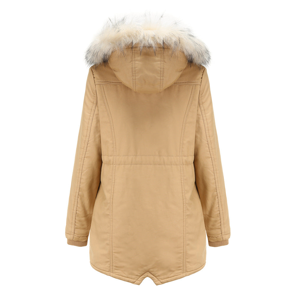 Women - Winter Jacket - Detachable Fur Hood - Cozy & Stylish Cold Weather Outerwear